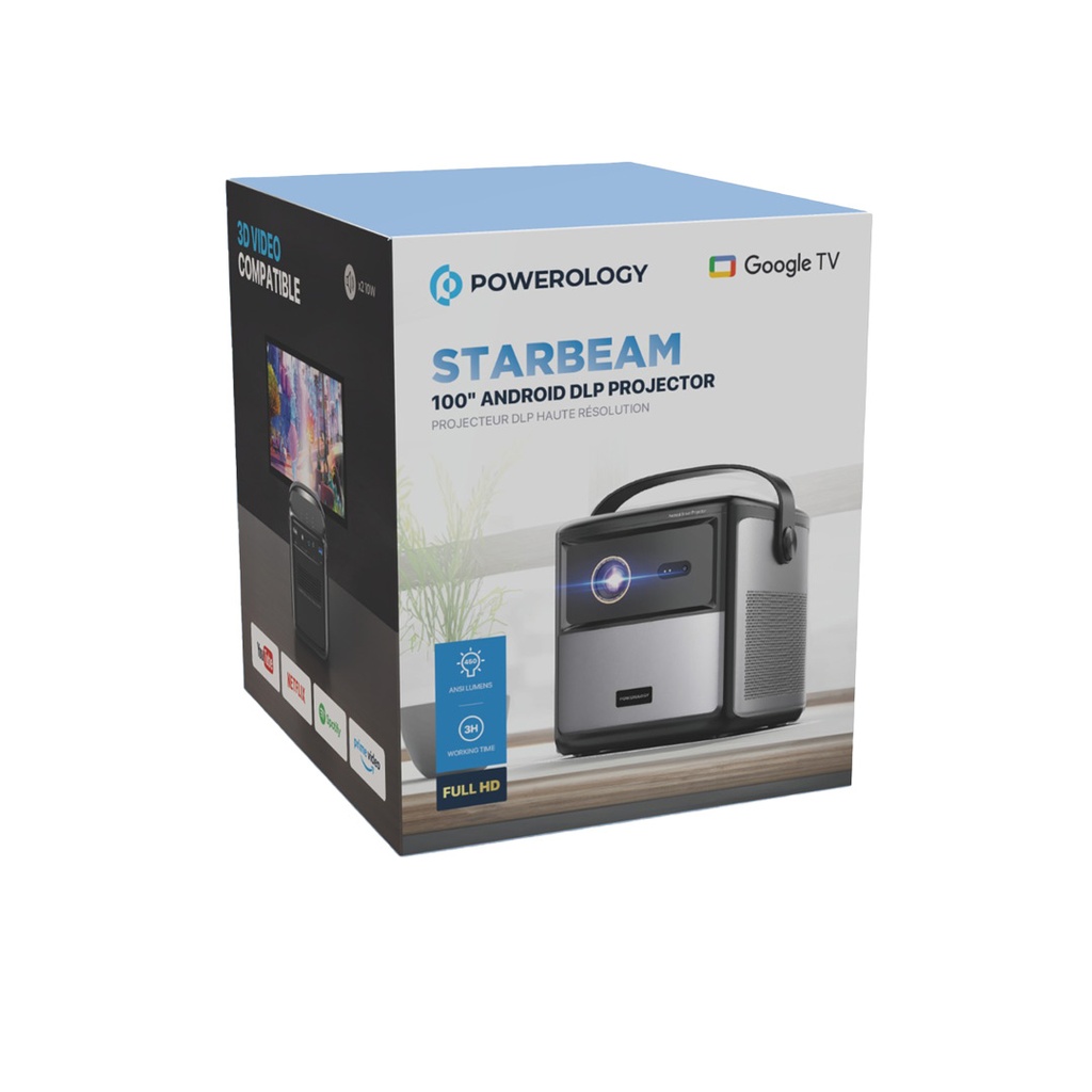 ویدئو پروژکتور گوگل DLP پاورولوژی StarBeam 100 PGTVPBK — تصویر ۳