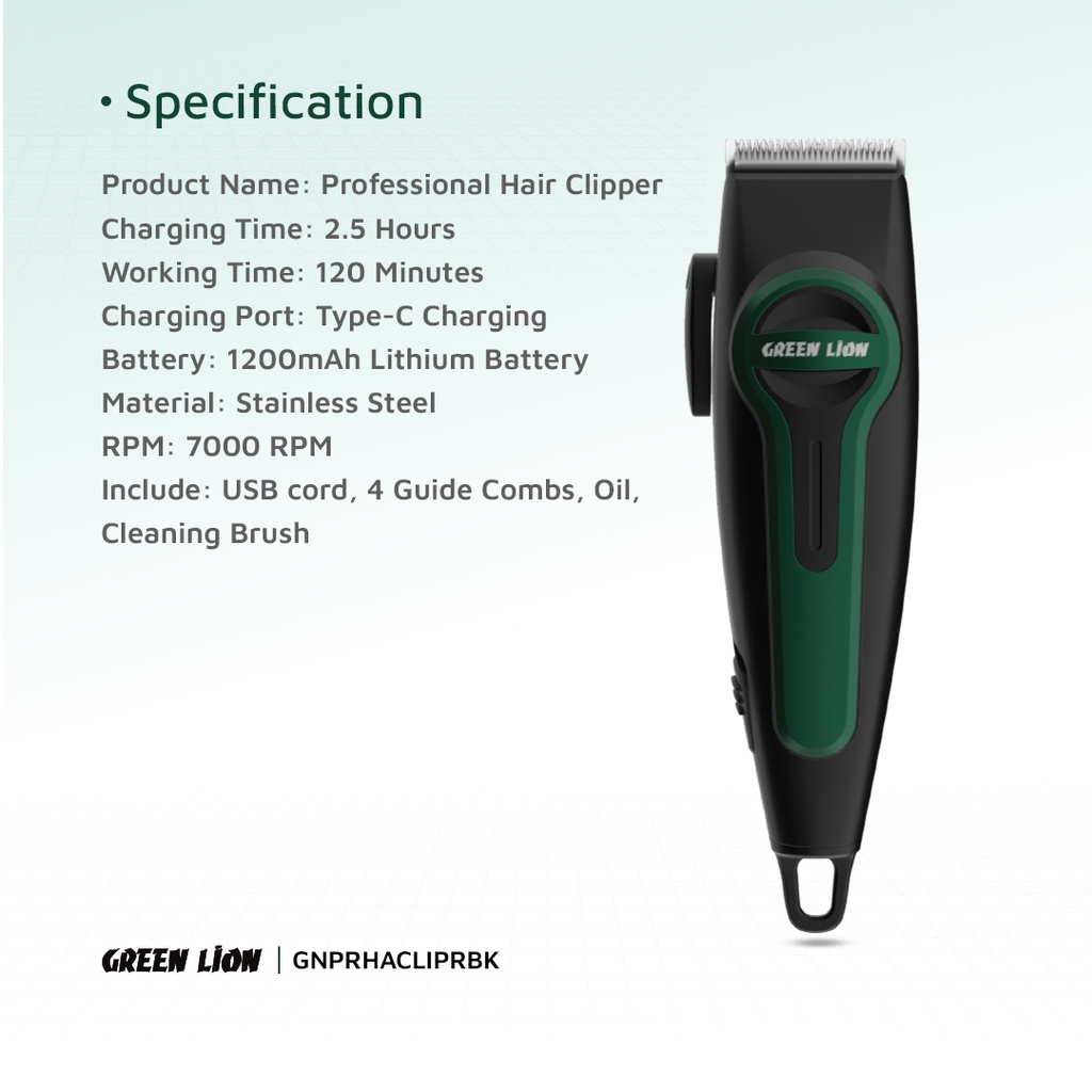 ماشین اصلاح حرفه‌ای گرین لاین Professional Hair Clipper GNPRHACLIPRBK — تصویر ۴