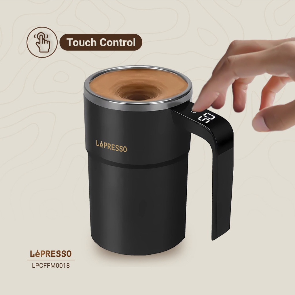ماگ همزن دار خودکار LePresso Stirmagic LPCFFM0018 مشکی | لیوان برقی استیل 380ml — تصویر ۴