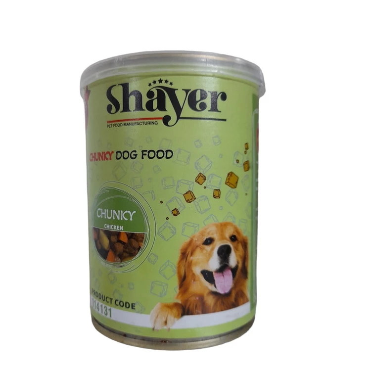 کنسرو سگ شایر مدل چانکی مرغ در سس کدو حلوایی ۴۰۰ گرم