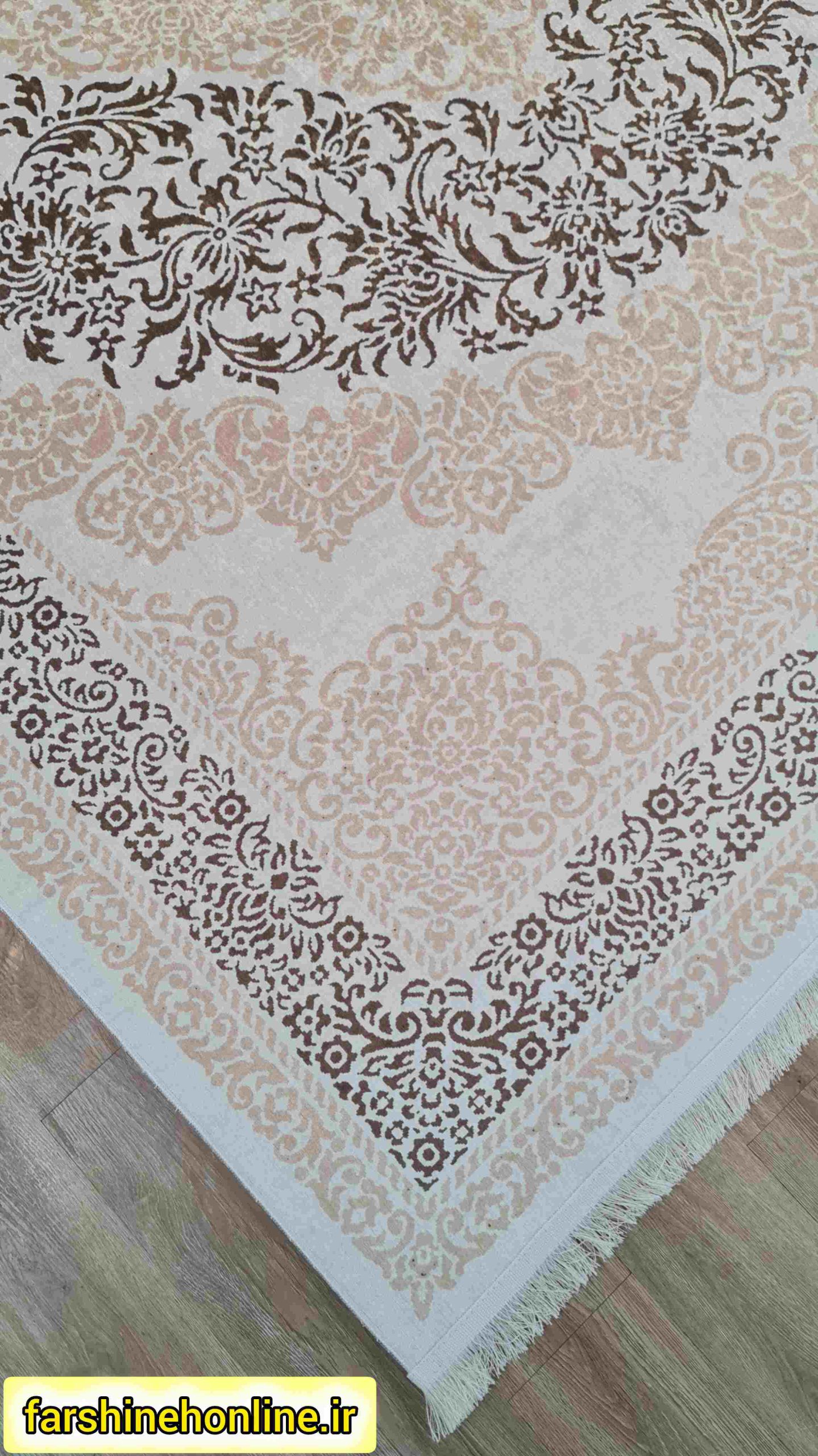 فرشینه مدرن مدل مانی – رنگ کرم نسکافه‌ای — تصویر ۵