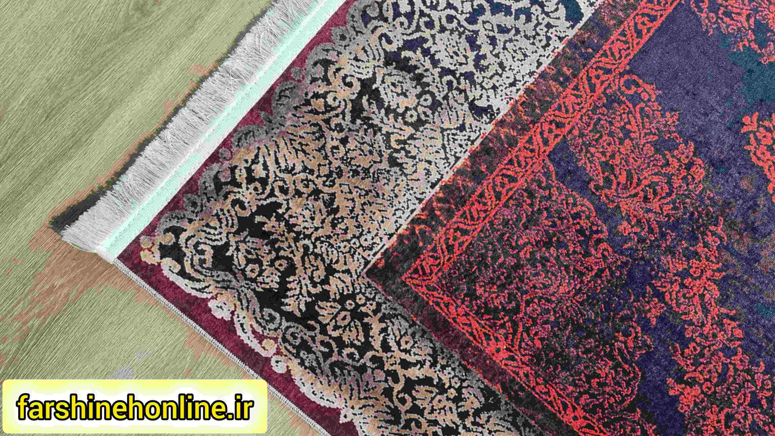 فرشینه طرح ترنج رنگ قرمز مشکی — تصویر ۵