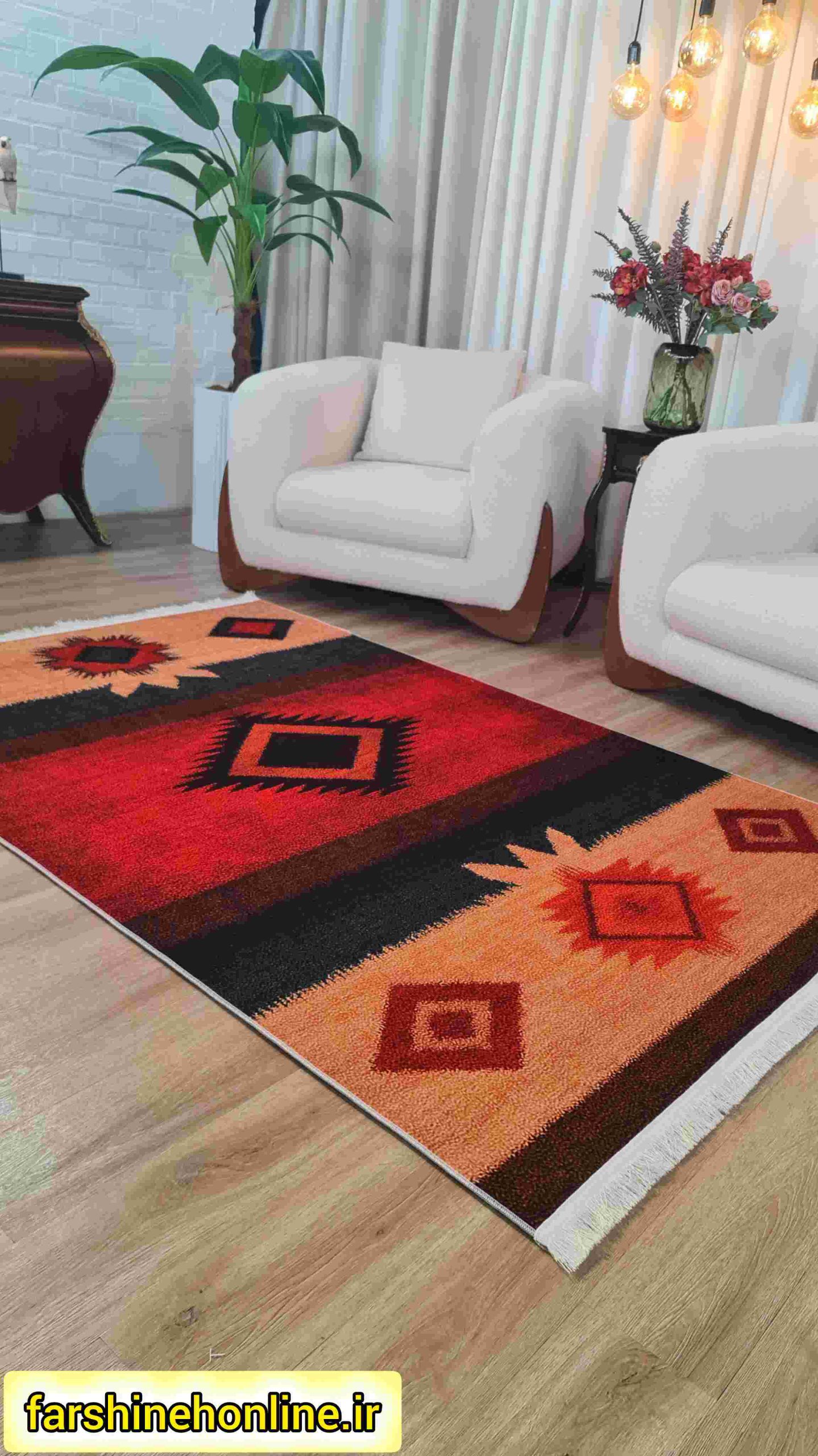 فرشینه سنتی طرح قبیله ای آزتک — تصویر ۳