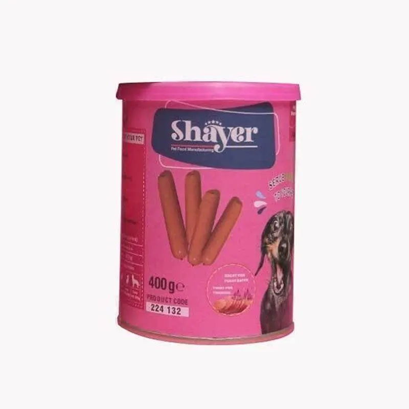 کنسرو شایر سگ با طعم سوسیس دودی وزن 400 گرم