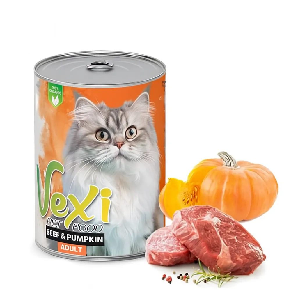 کنسرو وکسی پته گربه بالغ با طعم گوشت و کدوتنبل 400 گرمی