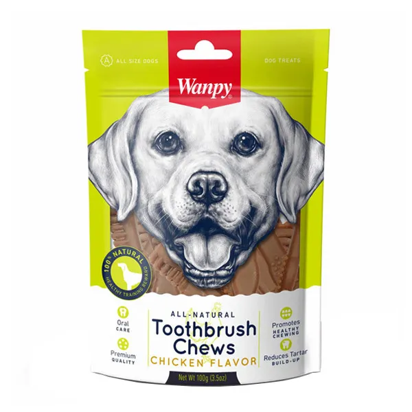 تشویقی دنتال سگ با طعم مرغ ونپی – Wanpy Toothbrush Chicken