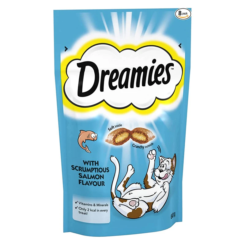 غذای تشویقی گربه مولتی ویتامین دریمیز با طعم ماهی و میگو Dreamies ShakeUps With Multivitamins وزن 60 گرم — تصویر ۲