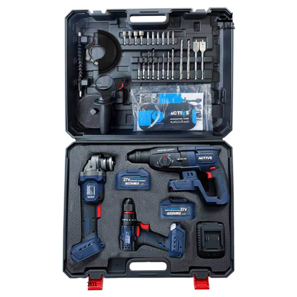 ست سه عددی مینی فرز، دریل پیچ گوشتی، بتن کن شارژی اکتیو مدل AC-3223BL