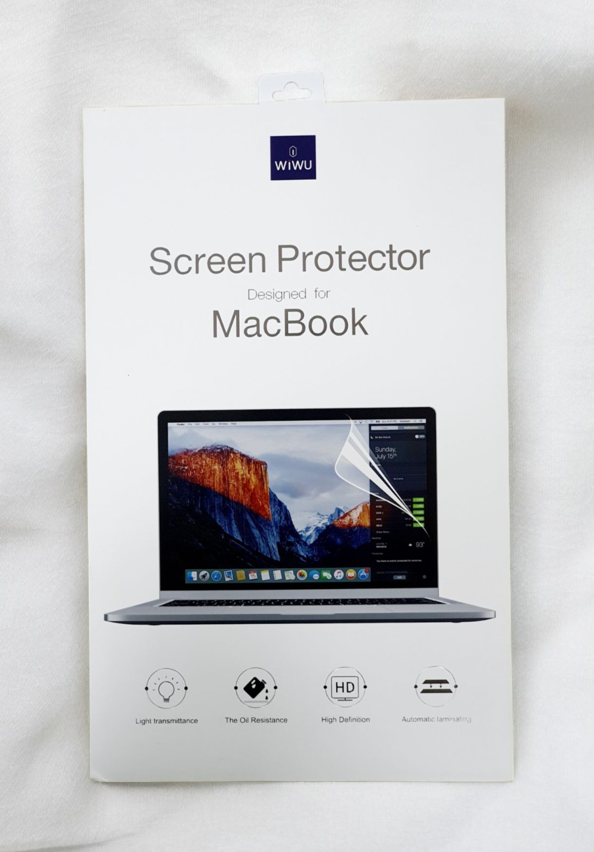 گلس mackbook screen protector برند WIWU سایز 13.3 inch