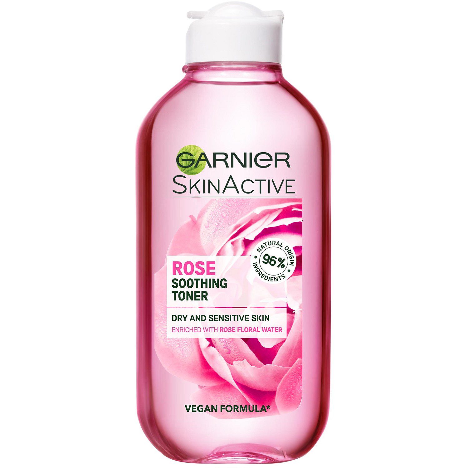 تونر پاک کننده صورت گارنیر گل رز مخصوص پوست خشک و حساس Soothing Rose Toner حجم 200میلی لیتر