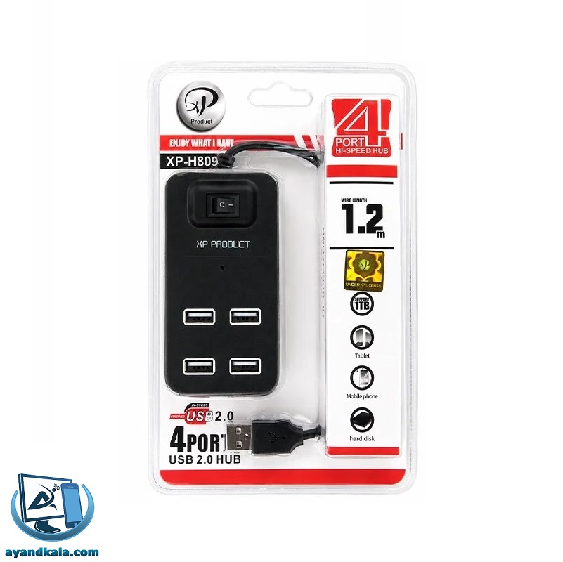 هاب 4 پورت کلیددار آداپتورخور XP Product مدل H809U — تصویر ۳