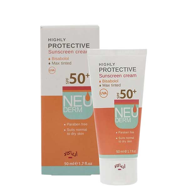 کرم ضدآفتاب نئودرم رنگ بژ هایلی پروتکتیو SPF+50 حجم 50 میل — تصویر ۲