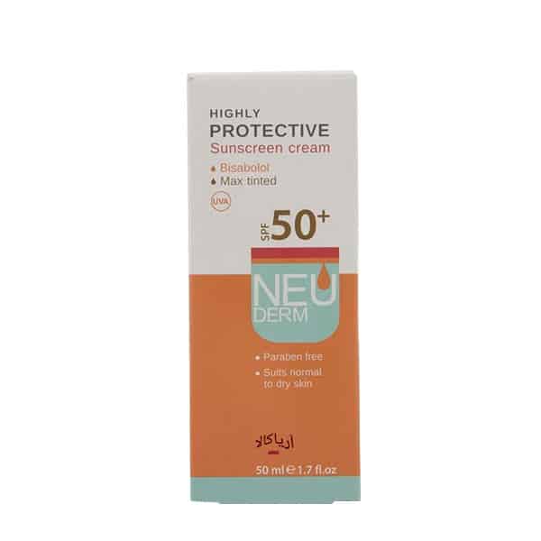 کرم ضدآفتاب نئودرم رنگ بژ هایلی پروتکتیو SPF+50 حجم 50 میل — تصویر ۴