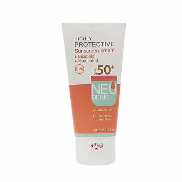کرم ضدآفتاب نئودرم رنگ بژ هایلی پروتکتیو SPF+50 حجم 50 میل — تصویر ۶