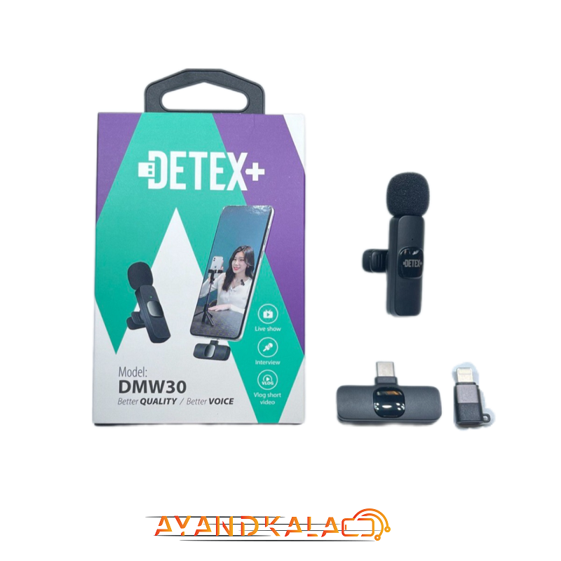 میکروفون یقه ای بی سیم +DETEX مدل DMW30 Type-C — تصویر ۴