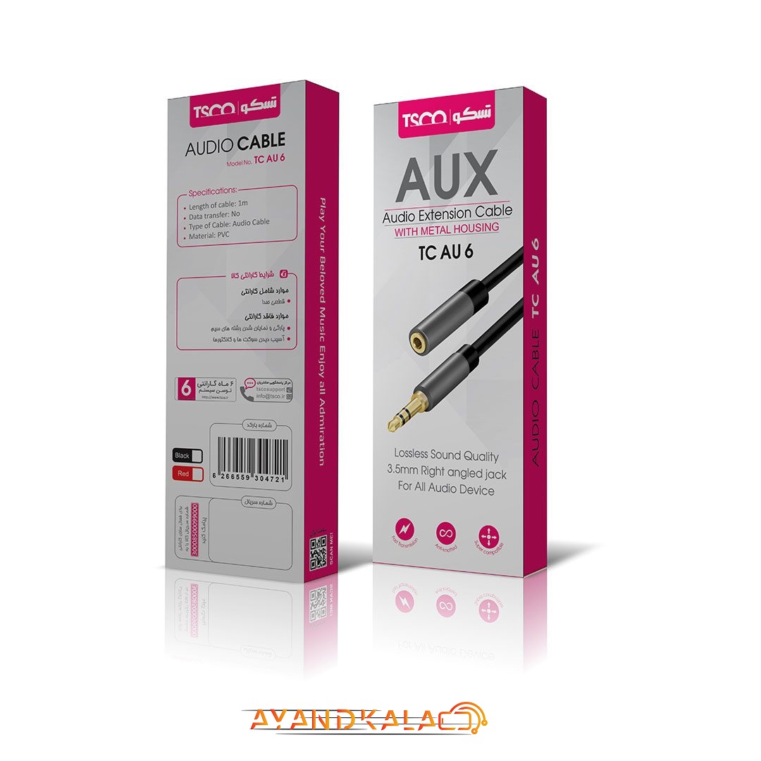 کابل افزایش طول AUX تسکو مدل TC-AU6 طول ۱ متر — تصویر ۴