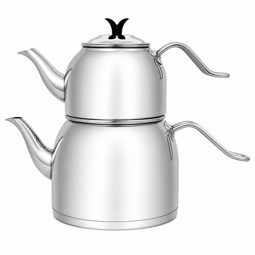 ست کتری و قوری استیل طرح ترک