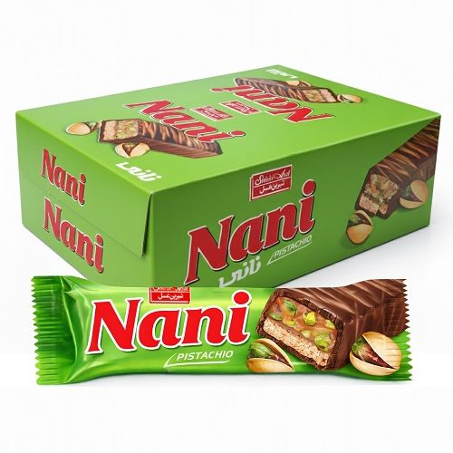 شکلات نانی کارامل با مغز پسته شیرین عسل 24 عدد 40 گرمی