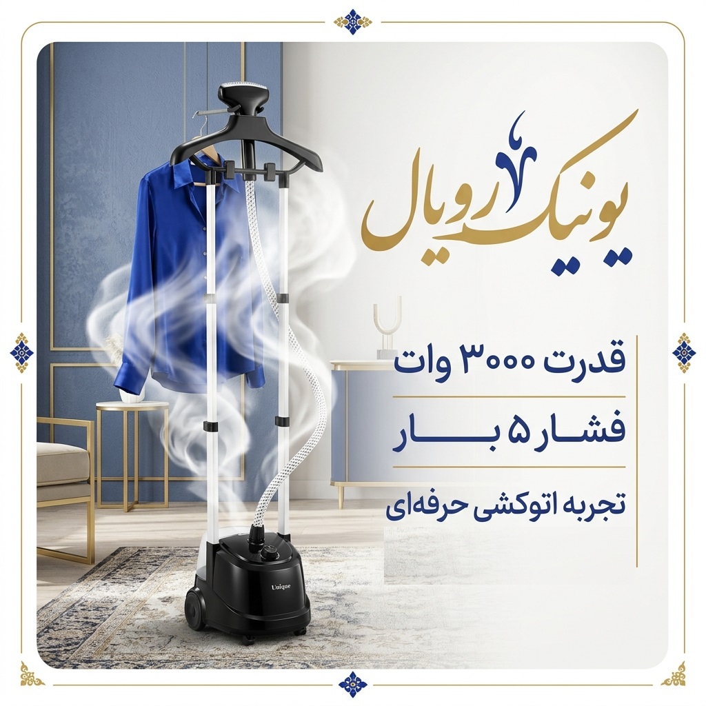 بخارگر ایستاده یونیک رویال مدل 8052 — تصویر ۳