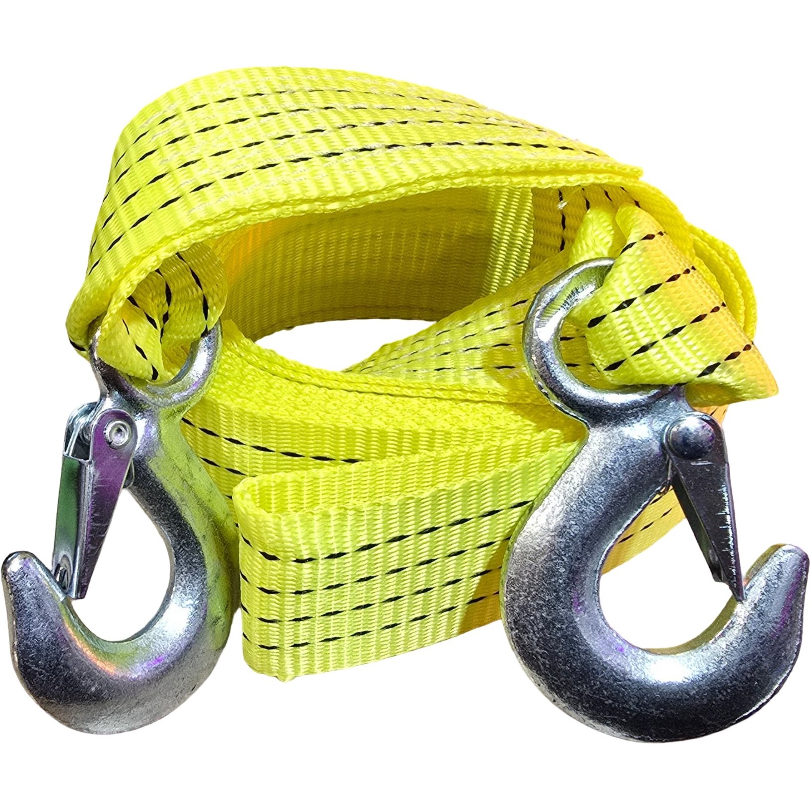 طناب بکسل خودرو Tow Rope همراه با کیف نگهدارنده – زرد لیمویی — تصویر ۲