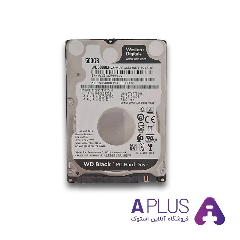 هارد لپ تاپ اسلیم وسترن دیجیتال مشکی HDD Laptop WD Slim Black 500GB Sata 7200 RPM — تصویر ۲