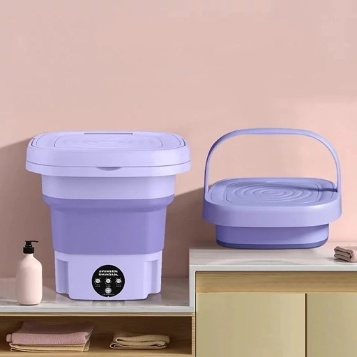 مینی واش 6 لیتری سلیکونی(لباسشویی سفری) خشک کن دار مدل Folding washing machine — تصویر ۲