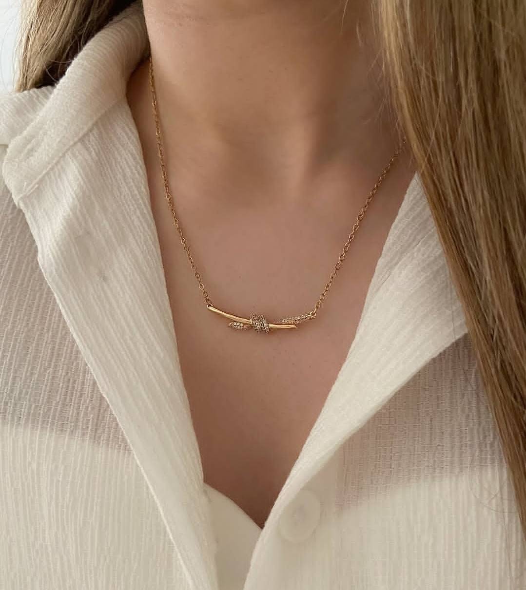 گردنبند خطی نگین دار ژوپینگ