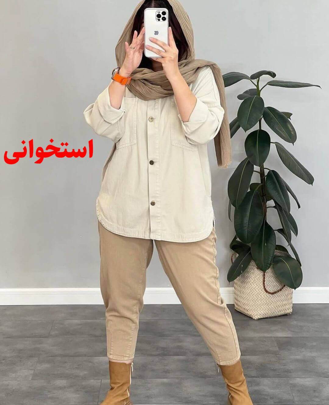شومیز کتان بهاره قد 75 رنگبندی فری سایز — تصویر ۷