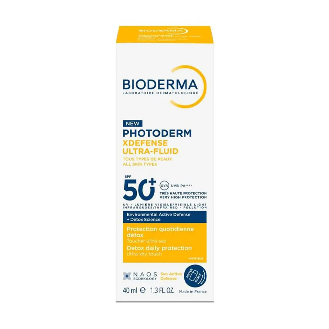 کرم ضد آفتاب رنگی فلوئیدی بایودرما PHOTODERM XDEFENSE ULTRA-FLUID SPF50 شماره 02 حجم 40 میلی لیتری — تصویر ۷