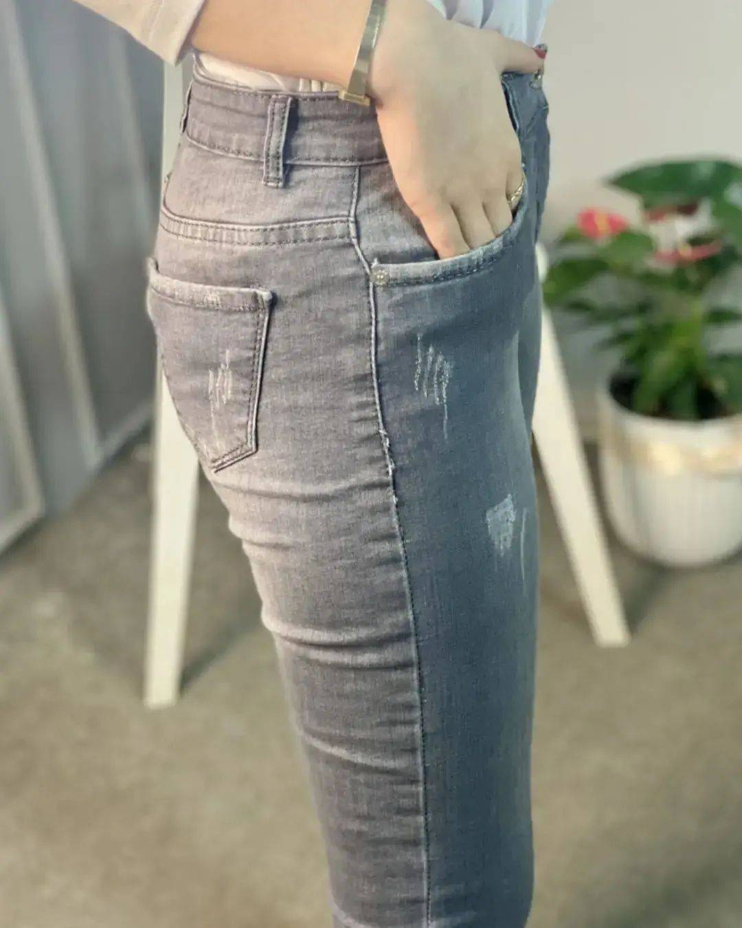 شلوار لی طوسی و دودی سوپرکش قد 90 و 95 و 100 — تصویر ۷