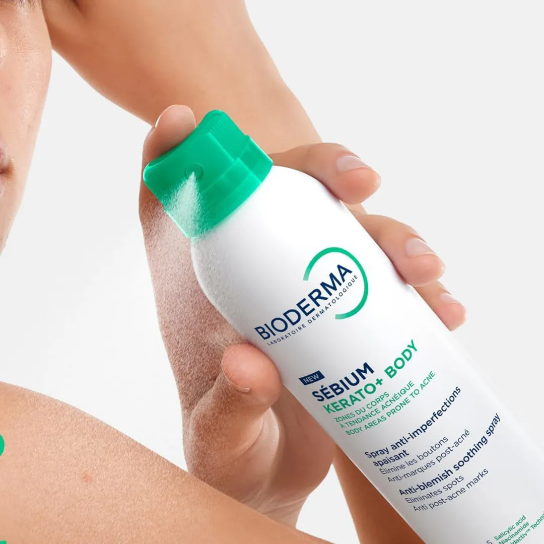اسپری بدن ضد لک بایودرما SEBIUM KERATO+ BODY حجم 150 میلی لیتری — تصویر ۷