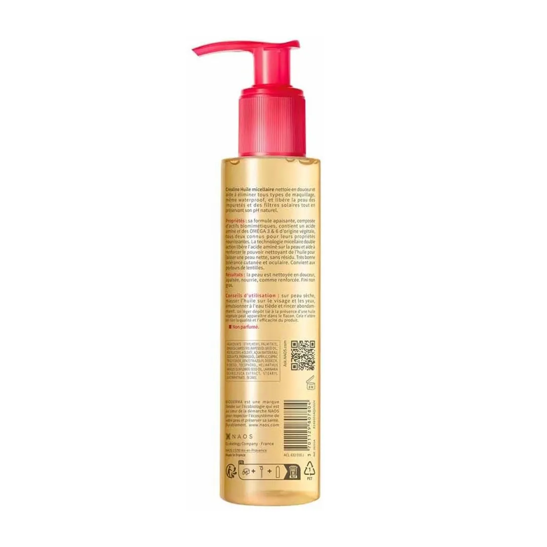 روغن میسلار بایودرما Crealine Huile micellaire حجم 150 میلی لیتری — تصویر ۵