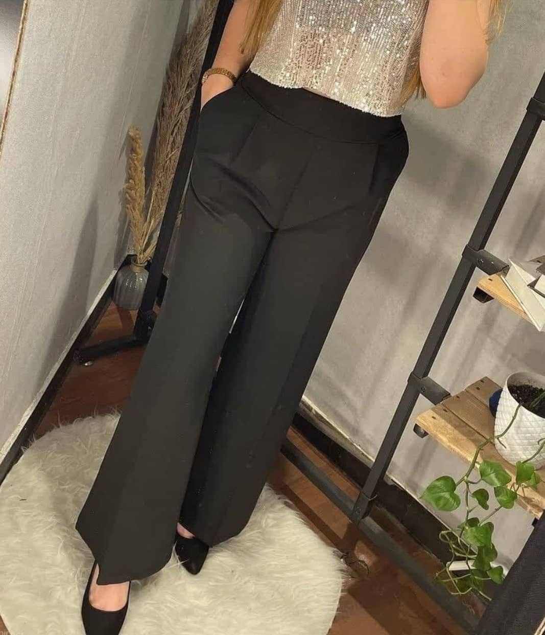 شلوار بگ پارچه ای کرپ پشت کش — تصویر ۳