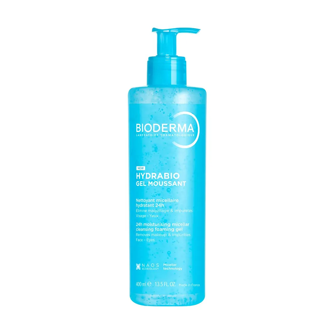 ژل شست و شو صورت بایودرما HYDRABIO GEL MOUSSANT حجم 400 میلی لیتری — تصویر ۳