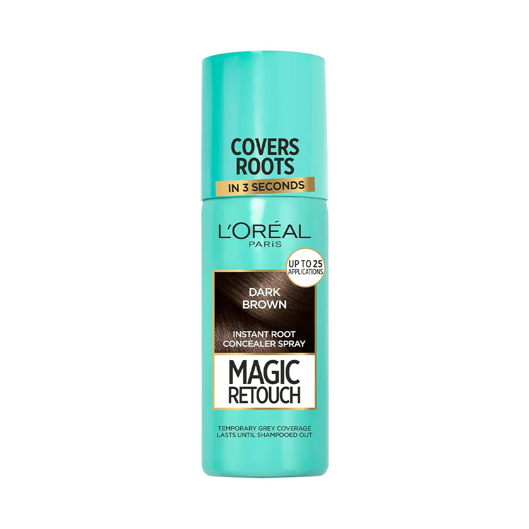 اسپری رنگ مو لورآل DARK BROWN حجم 75 میلی لیتری