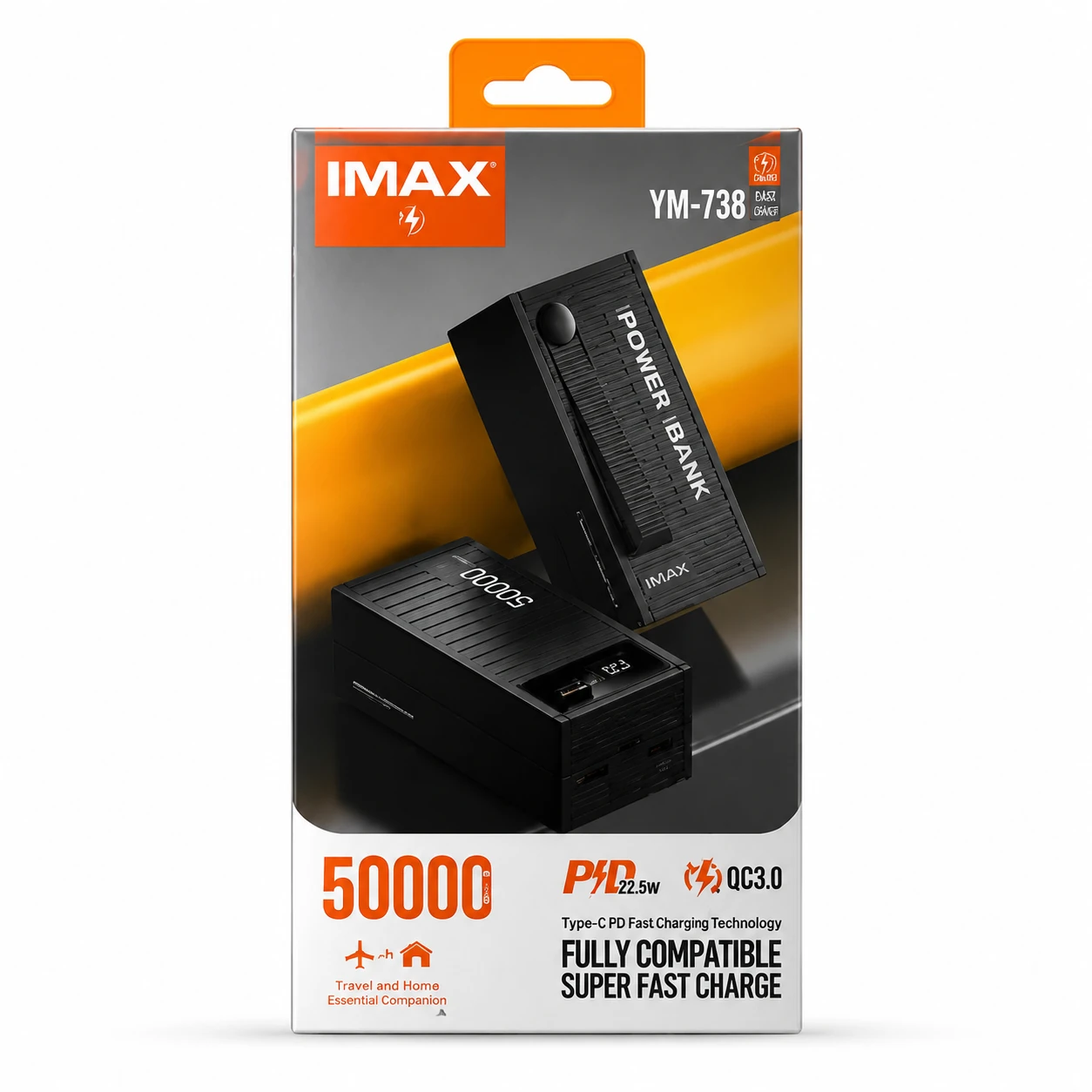 پاوربانک imax مدل ym-736 ظرفیت 50000 میلی آمپر — تصویر ۳