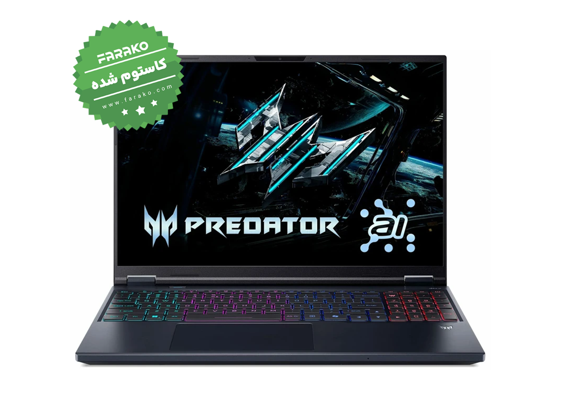 لپ تاپ ایسر Predator Helios Neo 16 AI PHN16-73-97BP نمایشگر ۱۶ اینچی QHD 180Hz ، پردازنده Core Ultra 9-275HX، گرافیک ۸ گیگابایت 5060، رم 32 گیگابایت 6400MHz ، حافظه یک ترابایت SSD – کاستوم شده