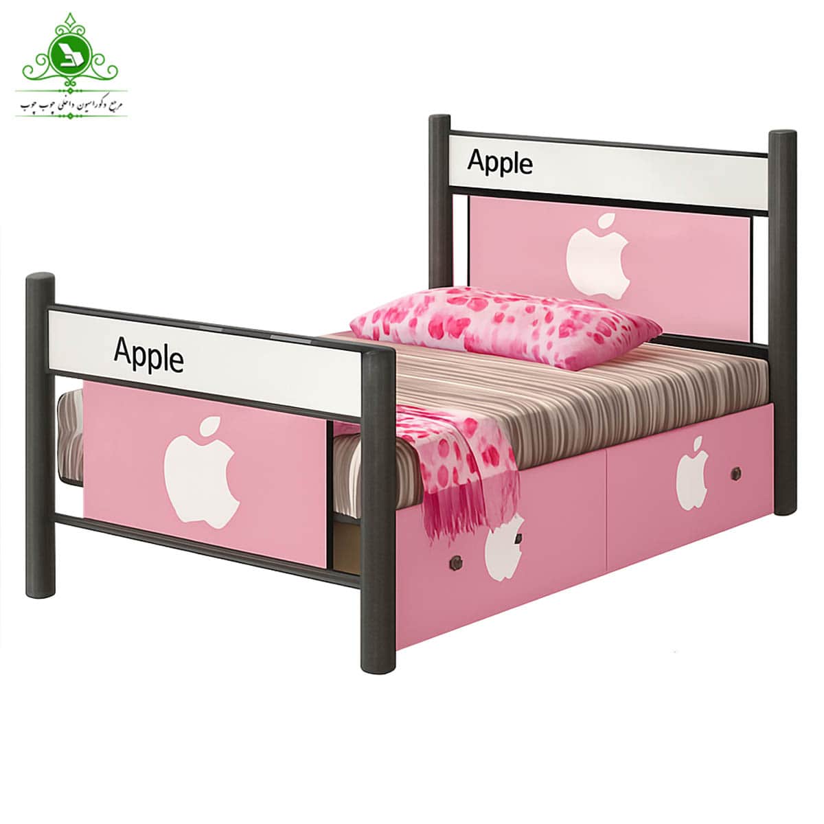 تخت خواب یک و نیم نفره مدل اپل فلزی عرض 120