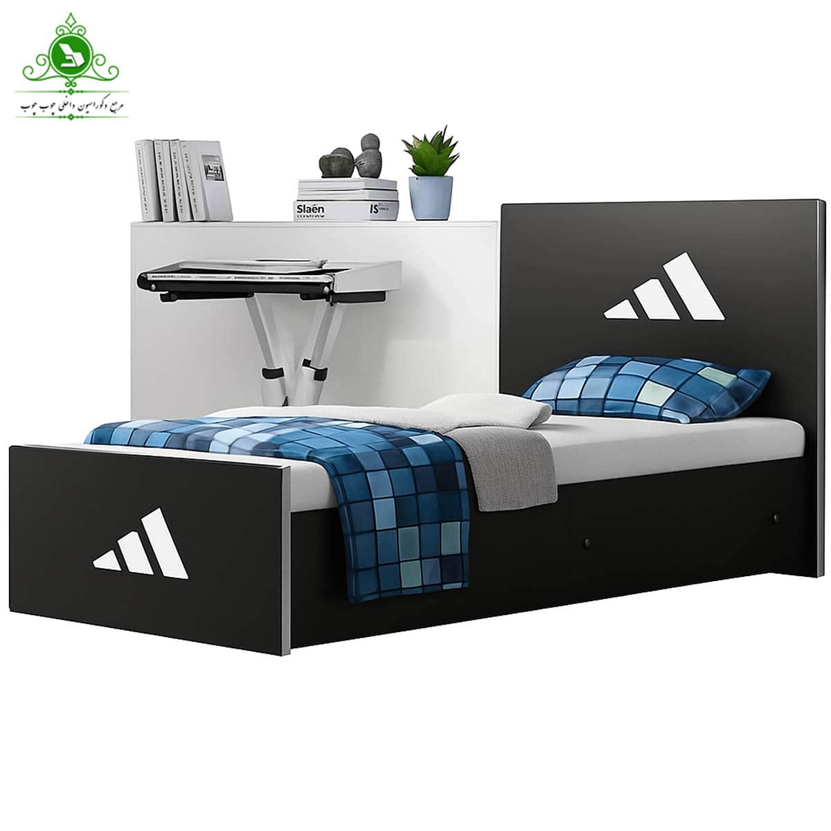 تخت خواب یک و نیم نفره اسپرت مدل آدیداس چوبی عرض 120 — تصویر ۳