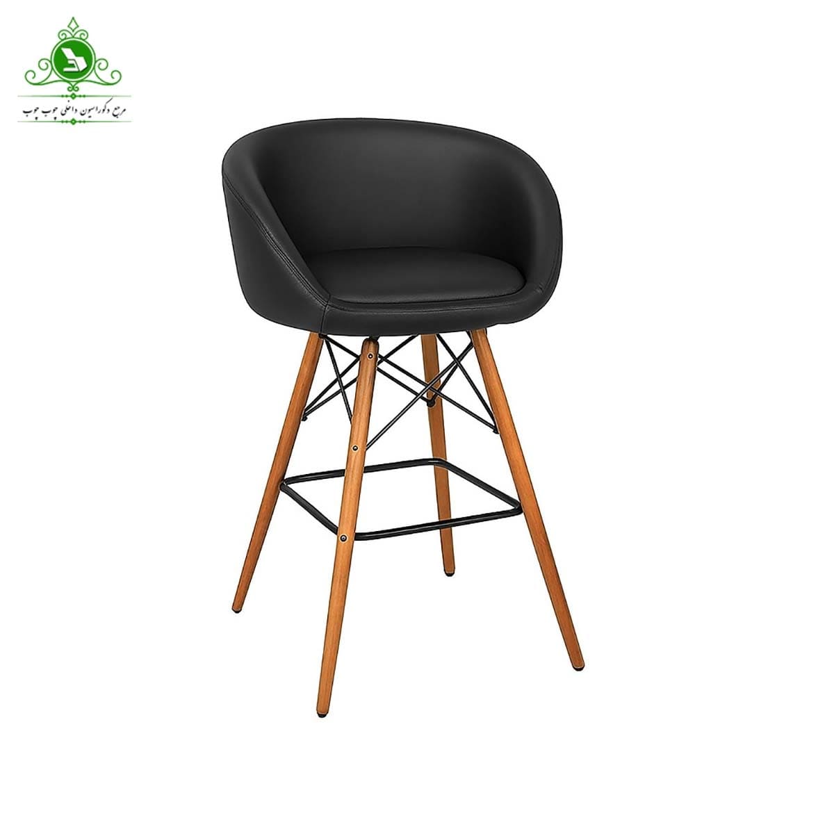 صندلی اپن مدل لگنی پایه ایفلی چوبی — تصویر ۲