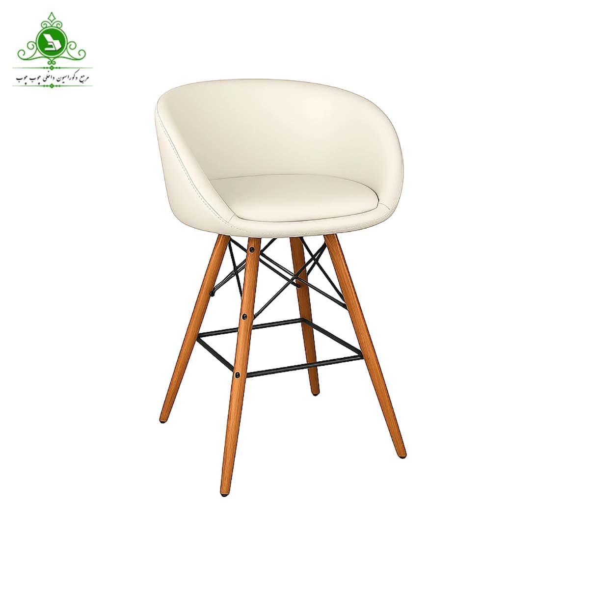 صندلی اپن مدل لگنی پایه ایفلی چوبی — تصویر ۳