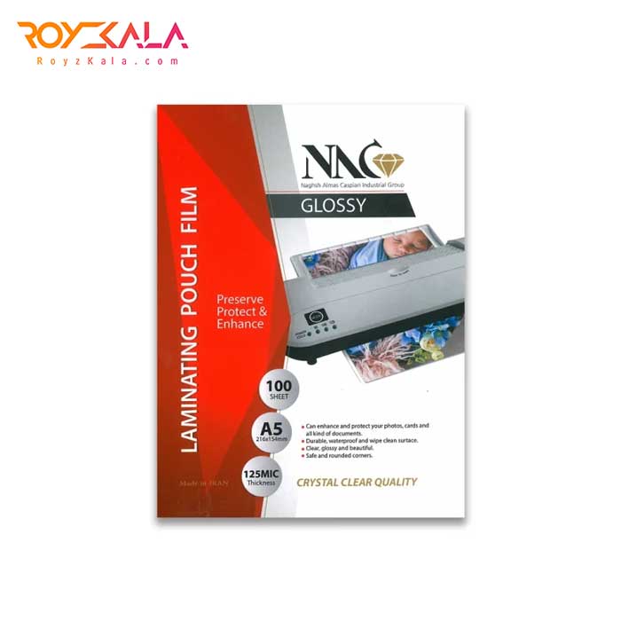 طلق پرس کارت 125 میکرون ان ای سی سایز NAC A5 — تصویر ۲