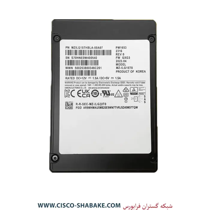هارد SSD سرور Samsung 15.36TB PM1653 SAS 24G SFF