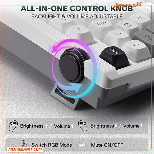 کیبورد بی سیم مکانیکال گیمینگ ردراگون K729 PRO WGB RGB — تصویر ۶