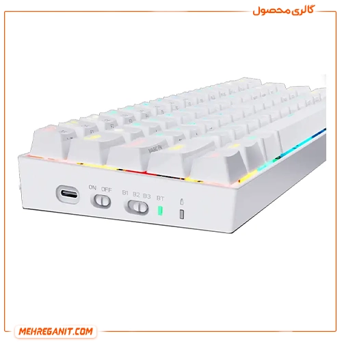 کیبورد بی سیم گیمینگ ردراگون مدل Draconic K530 White RGB — تصویر ۳