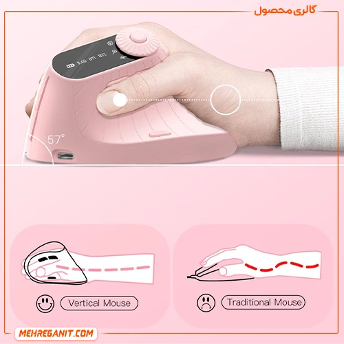ماوس گیمینگ بی سیم اونیکوما مدل CW932 صورتی — تصویر ۵