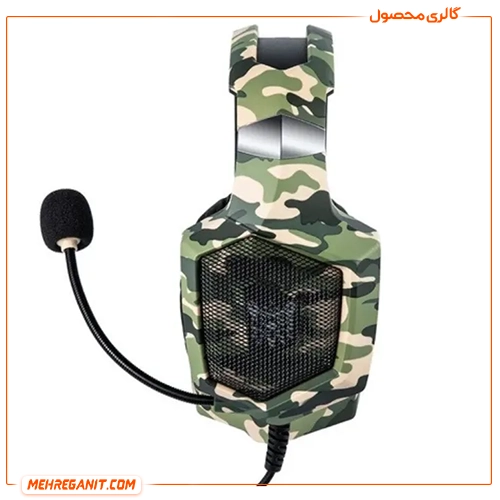 هدست گیمینگ با سیم اونیکوما مدل K8 ارتشی سبز — تصویر ۵