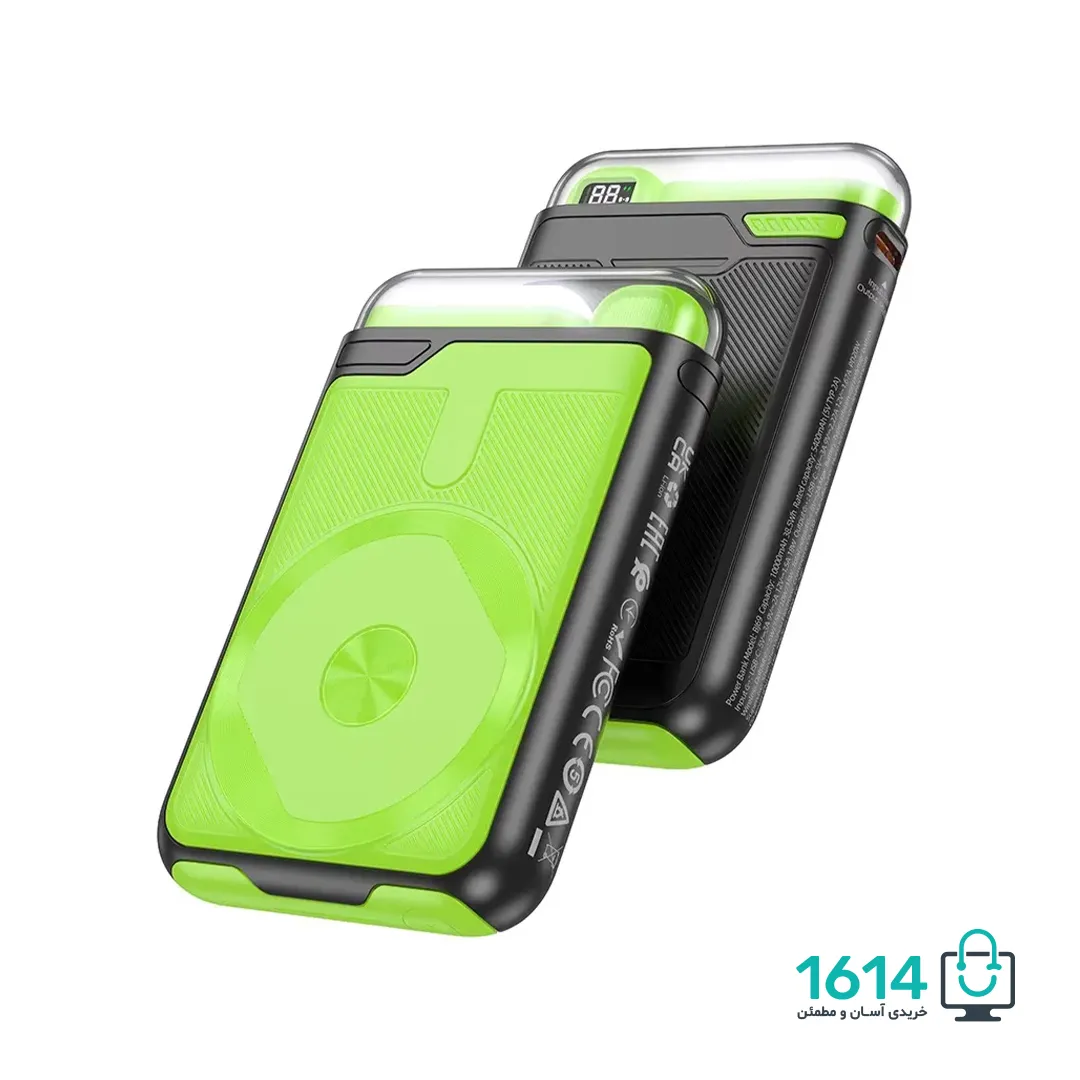 پاوربانک وایرلس بروفون مدل BJ69 ظرفیت 10000mAh 20W+QC3.0