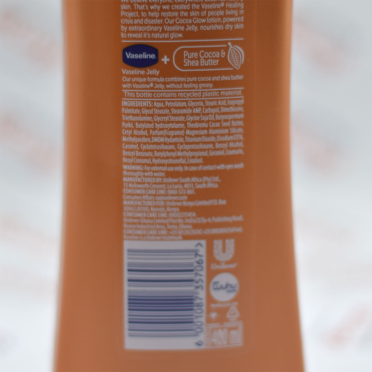 لوسیون بدن وازلین Vaseline مدل 400ml)Cocoa Glow) — تصویر ۳