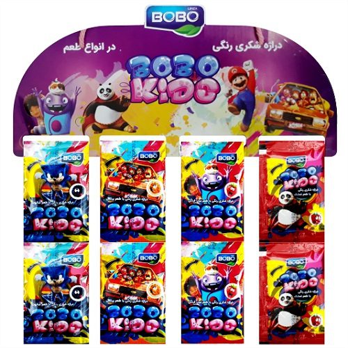 دراژه شکری رنگی بوبو با طعم میوه 40 بسته 10 گرمی — تصویر ۲